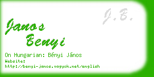 janos benyi business card