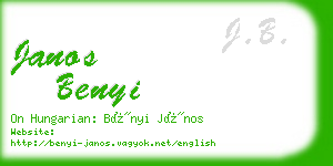 janos benyi business card